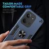 KEYSION Shockproof Armor Case for Xiaomi POCO C85 Soft Silicone+PC Metal Ring Stand Phone Back Cover for Redmi 15C