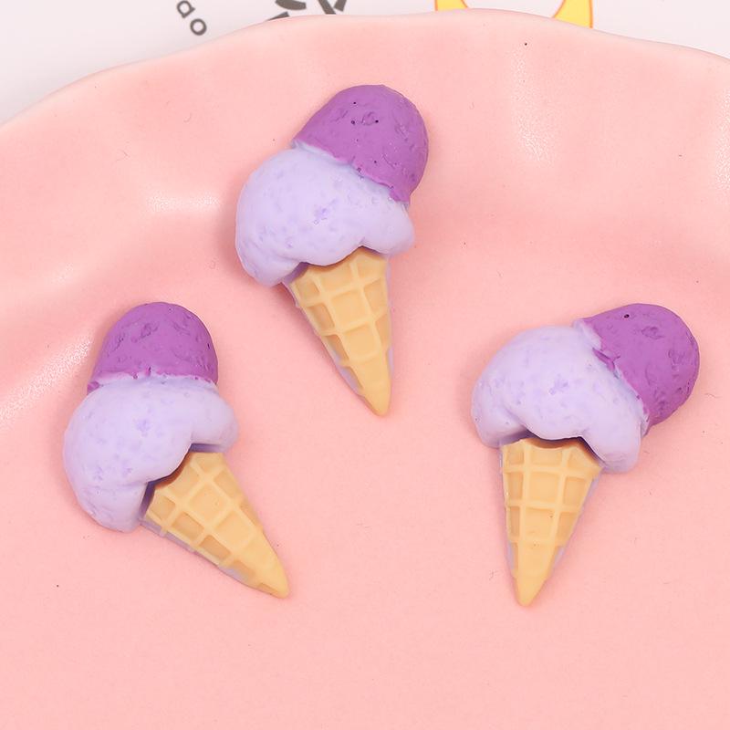 Ice Cream Popsicle Cone Resin DIY Phone Case, Cream Glue, Headwear & Hair Accessories, Decorative Patch Material фиолетовый