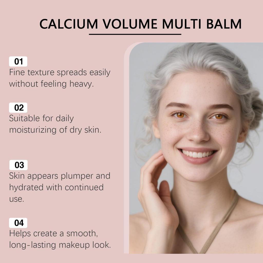 Calcium Volume Multi Balm Korean Skincare Stick,Face & Eye Cream,Collagen Deep Moisturizing Anti-Wrinkle,Suitable for Pre Makeup