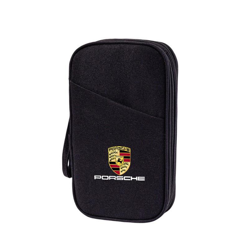 

1 шт. Сумка для хранения эмблем автомобиля, зарядный кабель USB, коробка для наушников для Porsche Panamera Cayenne Taycan 911 718 Macan Carrera-GT 928 968 чёрный