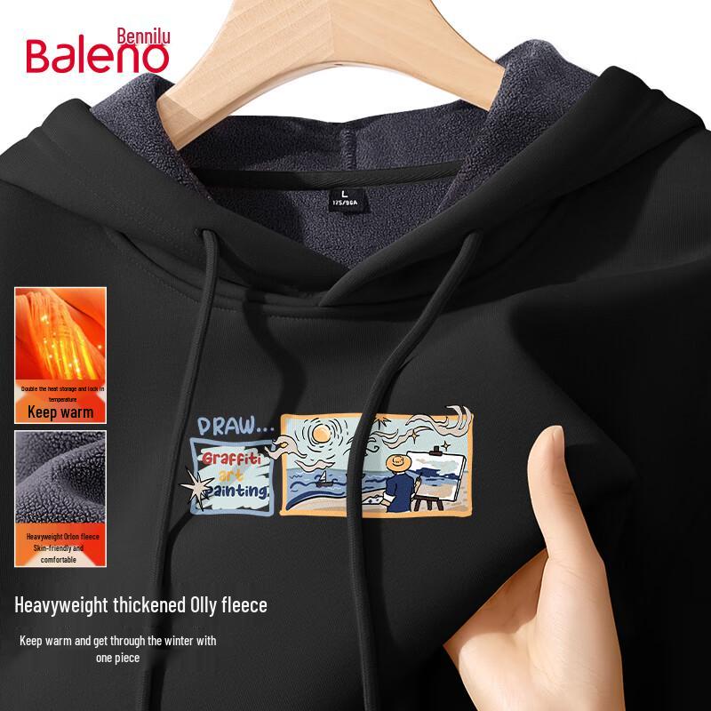 Baleno Męska Gruba Polarowa Bluza z Kapturem