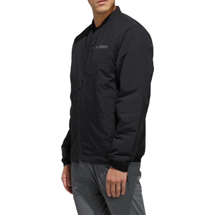 Adidas Jackets Men's Black Stand Collar Thickened Pilot EH4954
