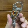 Stainless steel Keychains, Handmade Hook Buckle Multicolor Bead Mechanical Car Key Ring, Halloween Men Gift Hanging Home Crafts