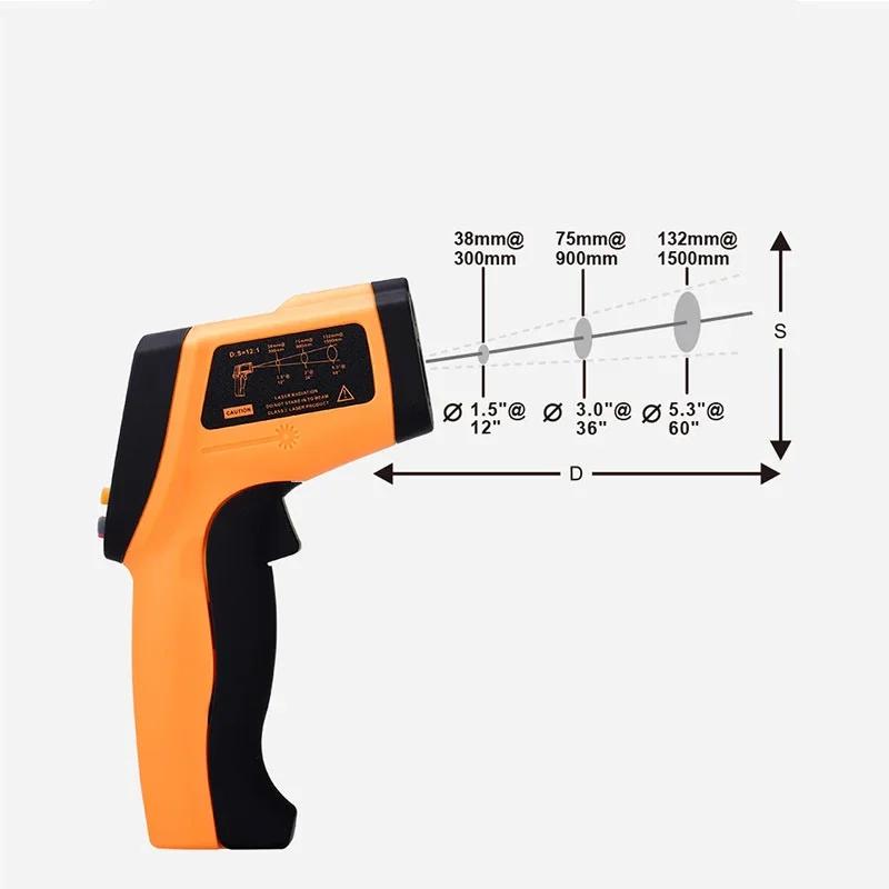LCD Digital Laser Temperature  Meter Gun High-precision Infrared Thermometer -50~400°C Laser Positioning Non-contact Thermometer