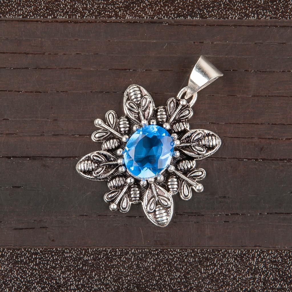 Asthenic Multi Gemstone Pendant, 925 Sterling Silver Jewelry, Handmade Pendant CP-10