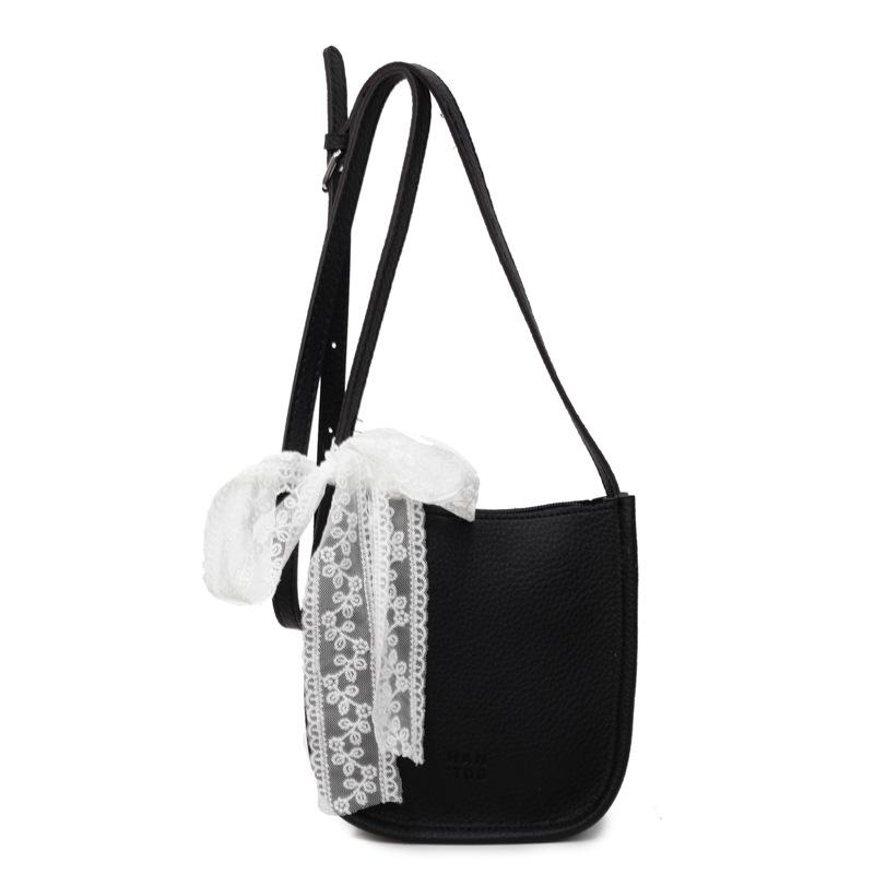 Spring and Summer Popular Korean Sweet Wind Simple Solid Color Mobile Phone Bag Lychee Pattern Texture Versatile Casual Messenger Bag