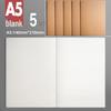 Set of 4 Large Gridless Cowhide Notebooks with Plain Pages for Students' Sketching and Drafting