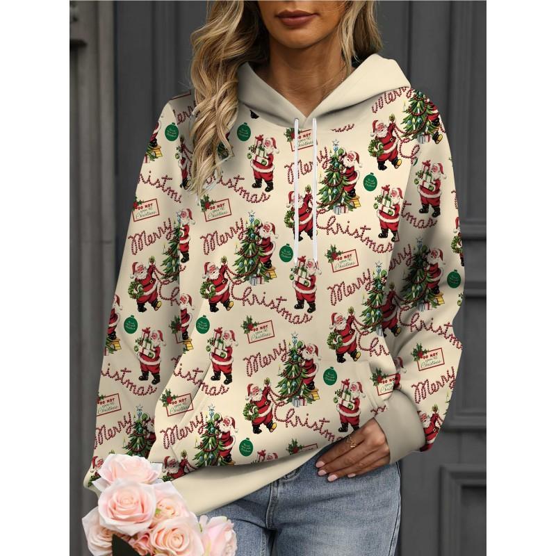 Womens Oversized Hooded Sweatshirt With 3D Print Soft Cotton Blend Long Sleeve Pullover Casual Wear