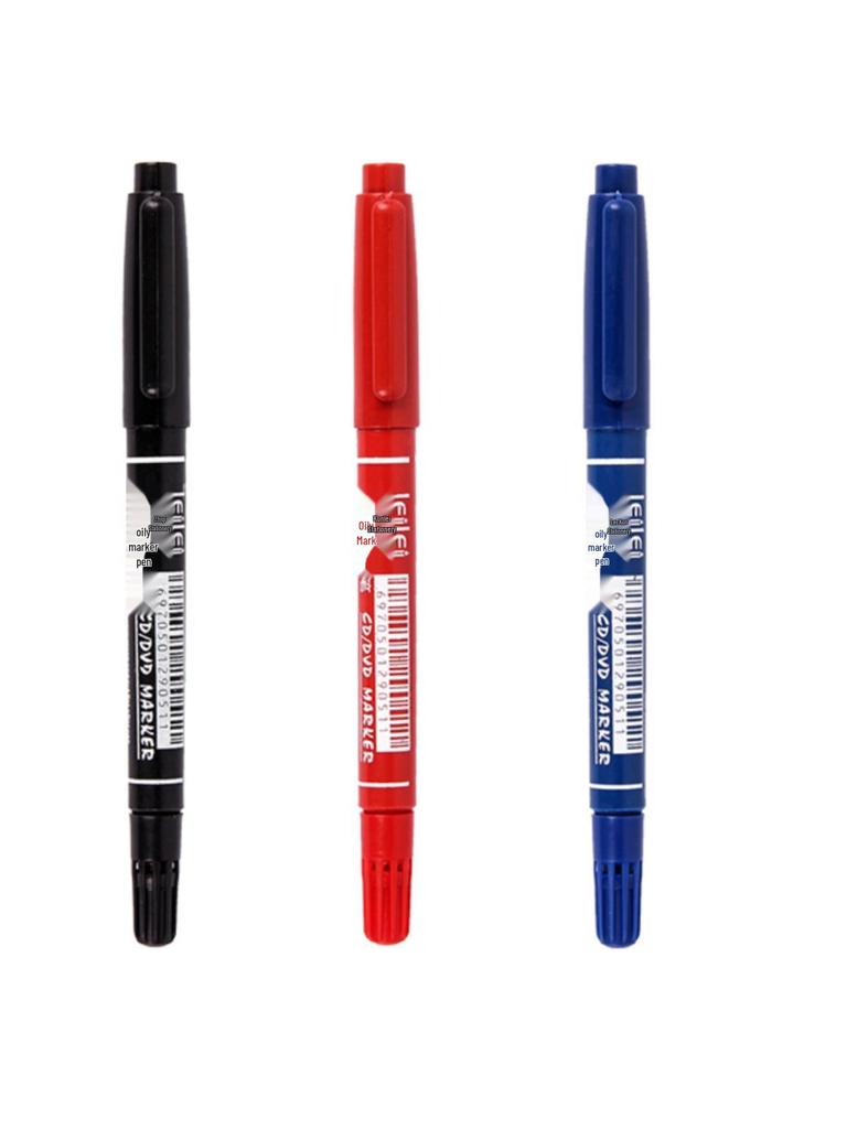 **Çift Uçlu Küçük Çocuk Çizim Kalemi - Siyah/Kırmızı/Mavi, İnce Uçlu, Su Bazlı**