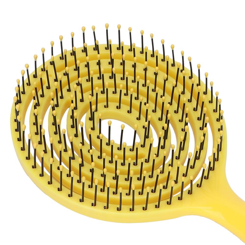 Round Head Hair Straightening Comb Dense Teeth Vented Detangling Hair Brush For Men Women