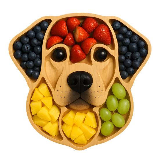 Wooden Serving Tray Dog Shaped Charcuterie Platter Appetizer Board for Cheese Meats Fruits Nuts Cookies