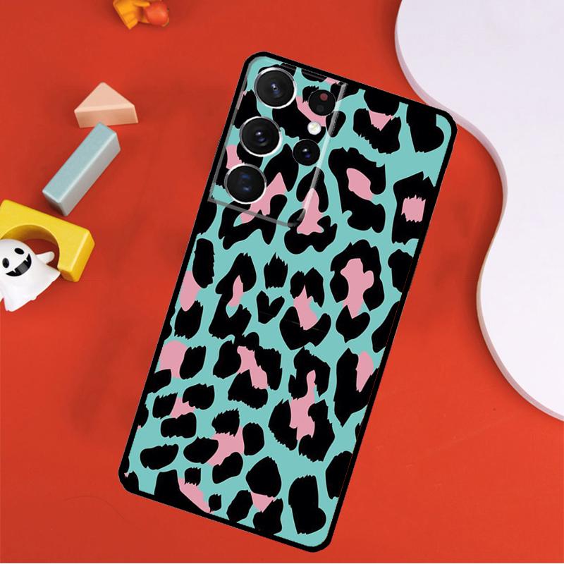 Leopard Print Effect Texture Phone Case For Samsung Galaxy S25 Ultra S24 Ultra S9 S10 S20 S21 S22 S23 Plus S24 FE Cover
