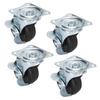 4Pcs 2in Swivel Caster Rubber Shaftless Side Brake Wheel Replacement for Household Car Trolley