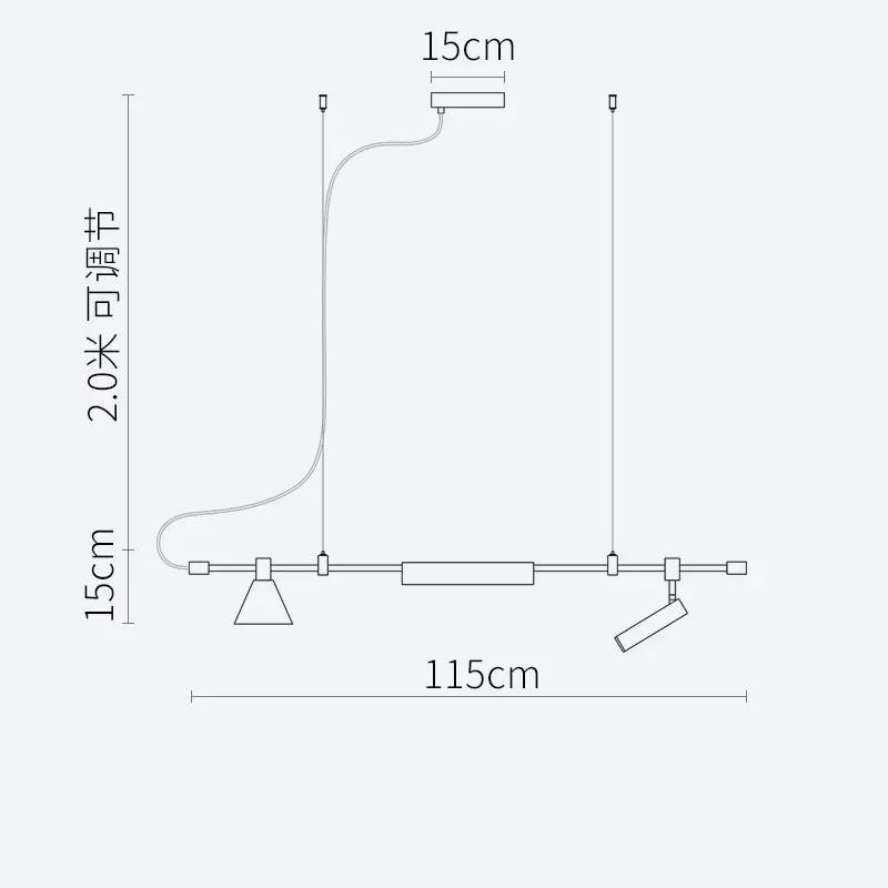 Modern minimalist LED pendant light black dining table restaurant spotlight pendant light Nordic design home decoration lighting