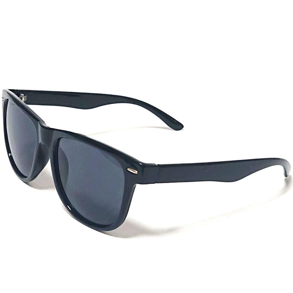 [FashionBerry] 1. Black X Smoke Half Sunglasses for Men, 99% UV Protection (UV400), Wellington Style, Light Blue Lenses, Lightly Tinted Lenses,