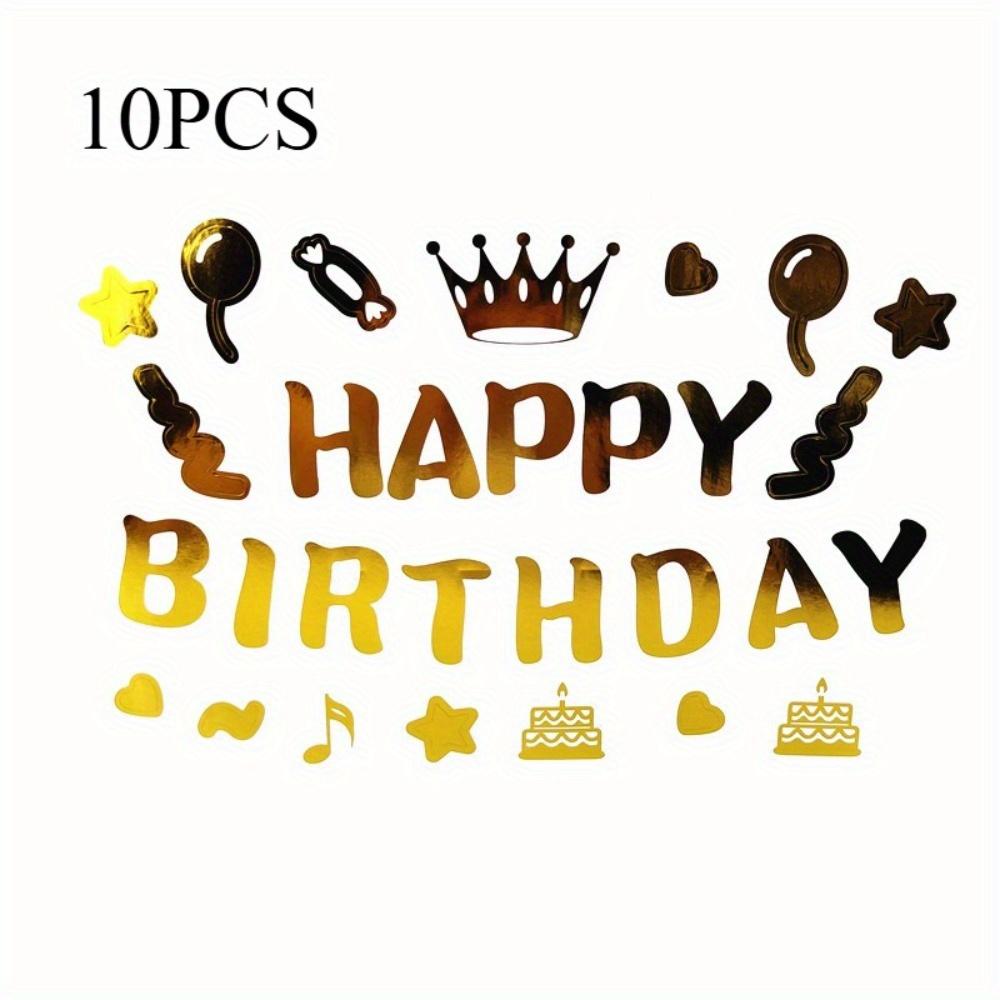 

10 листов Наклейки для шаров Бобо Золотые Черные Буквы Наклейки DIY Наклейка Декорация Подарочной Коробки Праздничная Наклейка на Стекло Товары для Вечеринки others