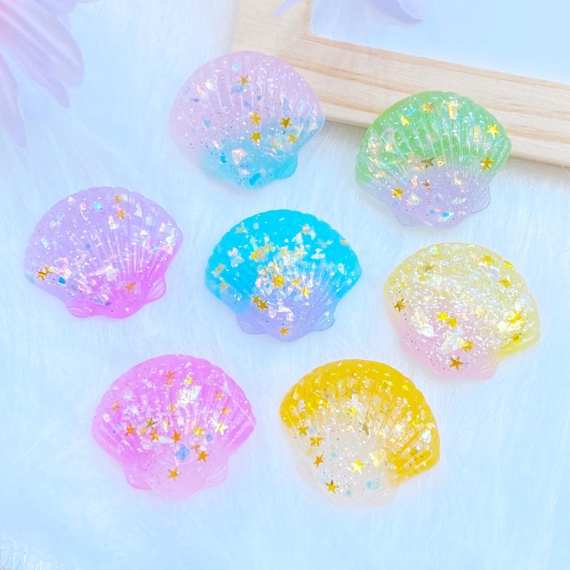 10Pcs New 23*26mm Cute Beautiful Shells Flat Back Resin Cabochons Scrapbooking DIY Jewelry Craft Decoration Accessorie Q28