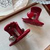 Korean Angora Red Heart Women's Medium Shark Claw Hair Clip