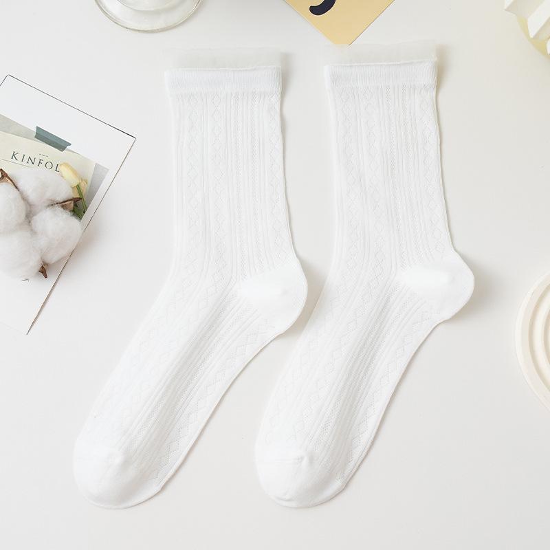 Women's Summer Thin Lace Ballet Style Boneless Breathable Cotton Socks