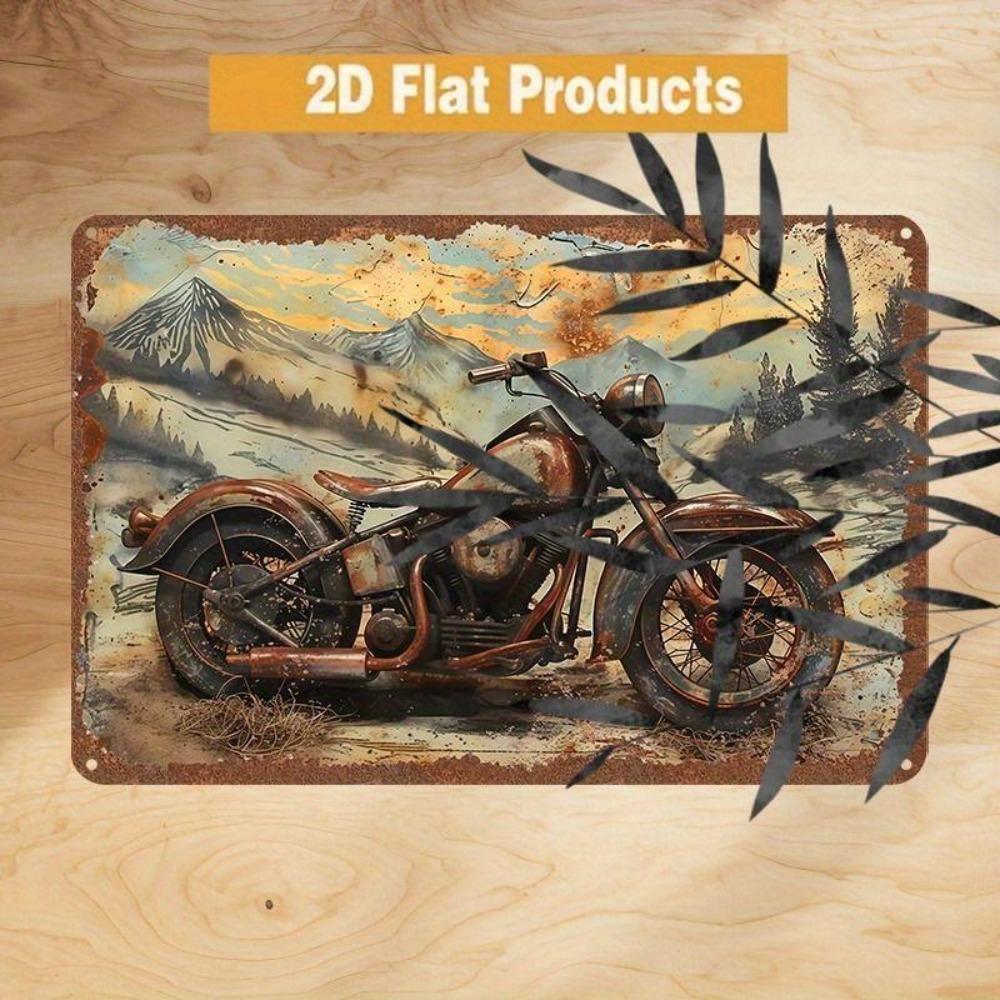 Retro Motorcycle Tin Sign Man Cave Garage Decor 20x30 Cm Metal Poster
