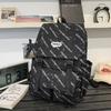 School bag high value letter back couple solid color casual simple light outdoor large capacity