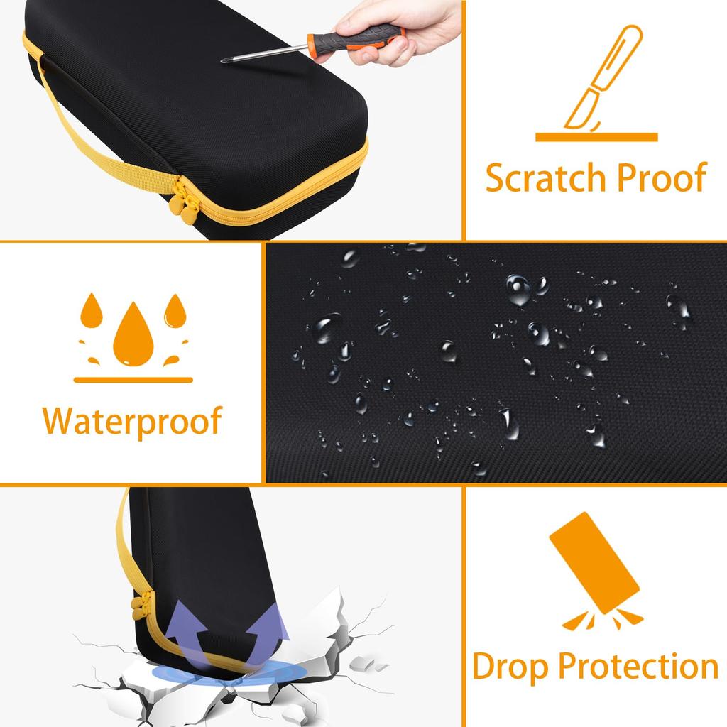 (Case Only) Fanttik Slim V8 Apex/Mate Handheld Vacuum Cleaner, Car Vacuum Cleaner, Home Keyboard Storage Case, Yellow Zipper - Aenllosi