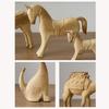 Niedliche Tierzimmerdeko Pferd Kaninchen Katze Giraffe Holzskulpturen DIY Bemalte Materialien Handwerk Hone Dekor Handgefertigte Figur Geschenke