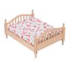 1/12 Miniatur Puppenhaus Bett Elegant Dekorativ Holz Floral Möbelzubehör Miniatur Bett