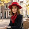 Elegant Woolen Flat Top Hat British Style Women Jazz Hat Trendy Men's Felt Hat  Church Events