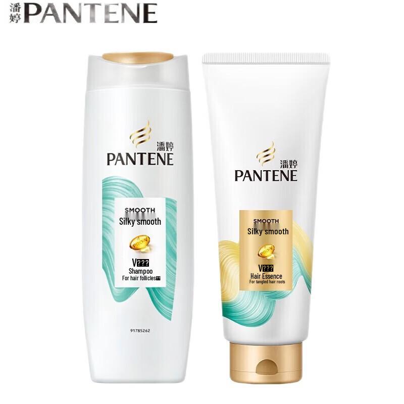 PANTENE Silky Smooth Shampoo & Conditioner Set, 400g+200g