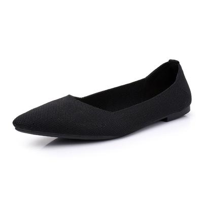 Ji Super Soft Fly-woven Light Mouth Pointed Flat Shoes
