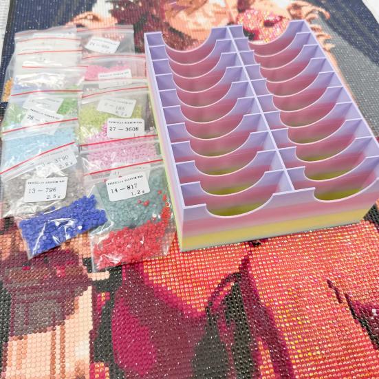 Bead Storage Container Diamond Art Storage Case with 20 Compartments Rhinestone Painting Organizer for Craft Enthusiasts