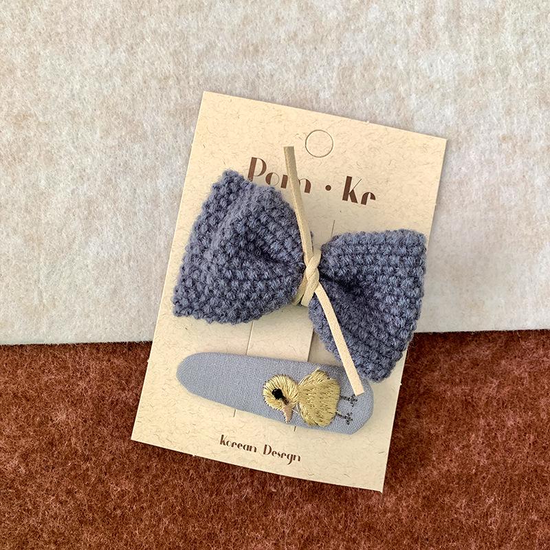 Polka Dot Blue Bow Hair Clip - Versatile Korean Style Baby Accessory