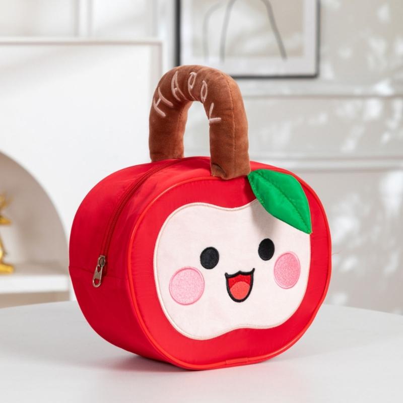Polyester Water Resistant Apples Designs Bag Spacious Organizer for Organizing Makeup Sweets Travel Essential