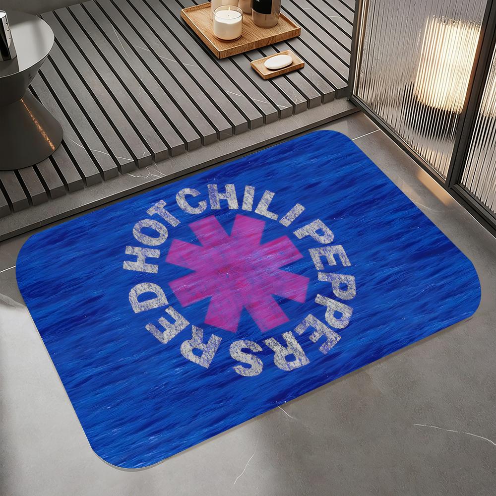 Music R-Red Hot Chili Peppers Floor Mat Diatomite Bath Mat, Quick Dry Absorbent Non-Slip Door Mat