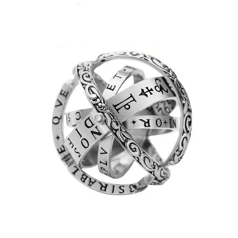 Bague à doigt cosmique rotative complexe créative mode bijoux bague ouverte fusionnée se déplie en sphère astronomique anneaux homme femme