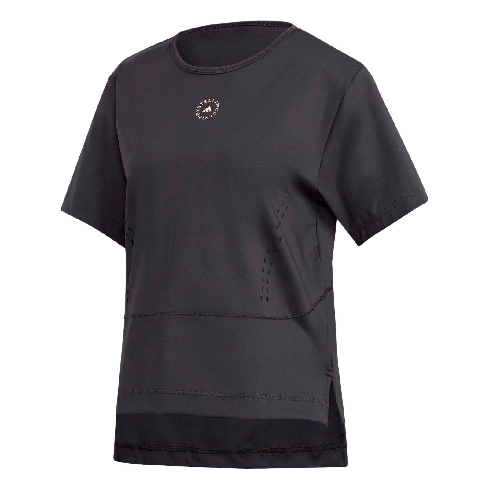 

Adidas X Stella McCartney AEROREADY TrueStrength Loose Short Sleeve Tee, Women Breathable Casual Black Sports Tops FU1585 M