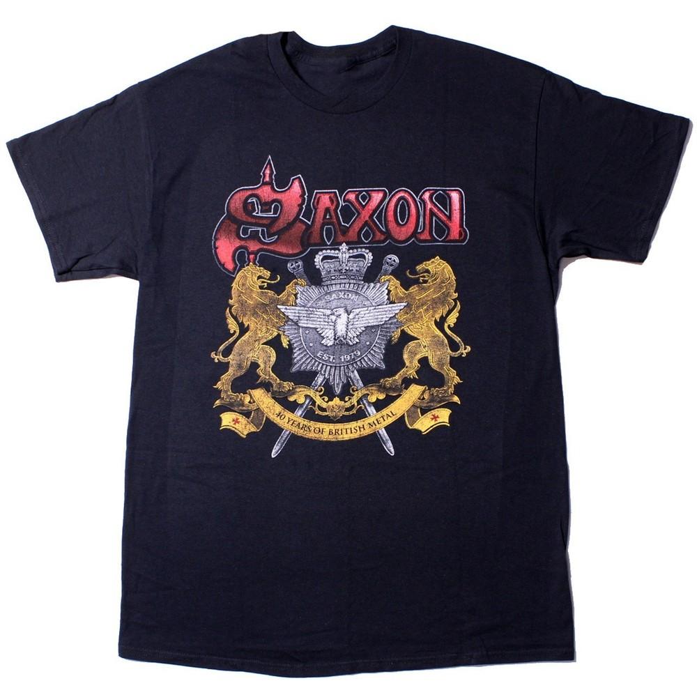 Vintage Saxon Band 40 Years T-shirt Short All Size S to 5XL NZ097 FREE SHIPPING Unisex T-Shirt L