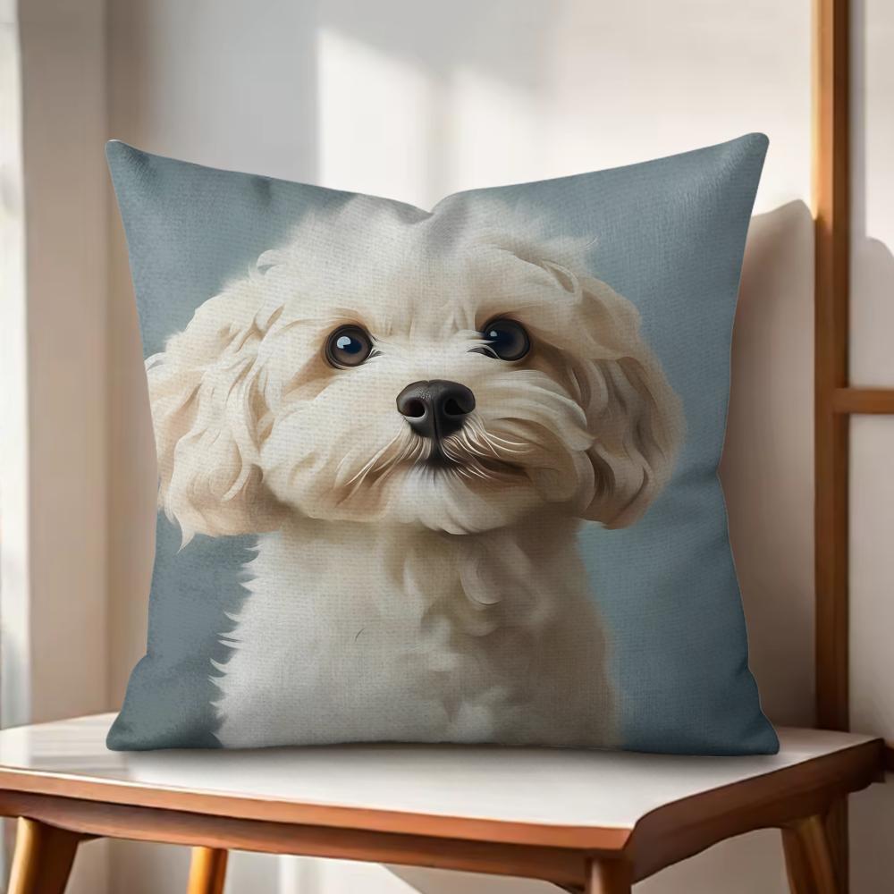 

Dog Cushion Cover Natural Linen Organic Fabric DoubleSided Printing Couch Pillow Covers Home Decor Gift 30cmx30cm