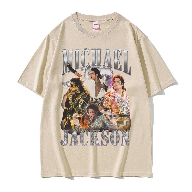 2026 Classic Retro Michael Jackson Pattern Mens and Womens Fashion Retro Gothic Rock Punk TShirt