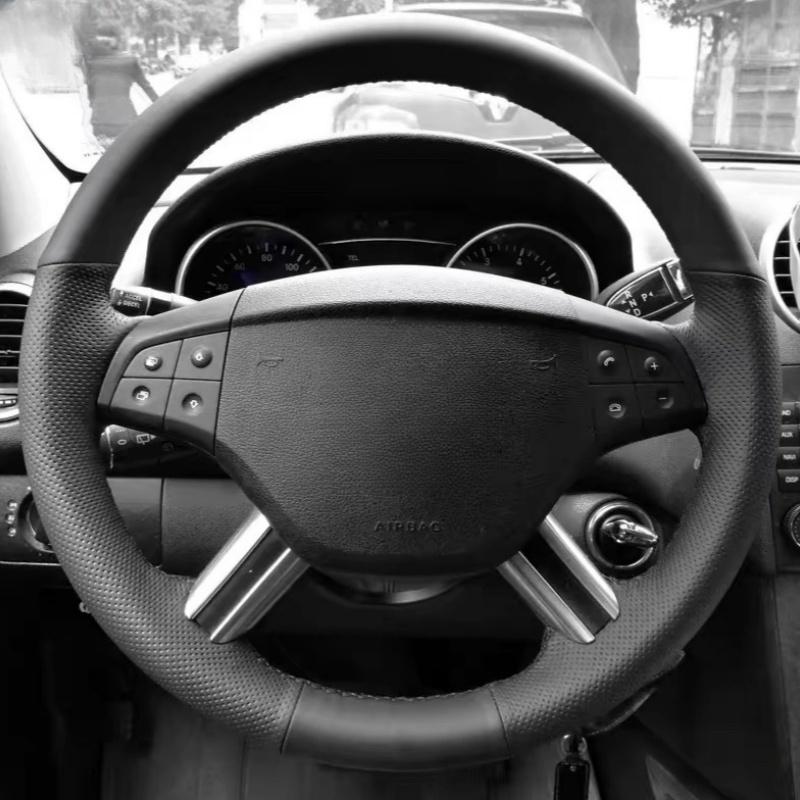 Steering Wheel Cover Faux Leather For Mercedes Benz M-Class GL-Class GL450 2006-2009 Braiding Cover For Benz Steering Wheel 3 Colors Thread