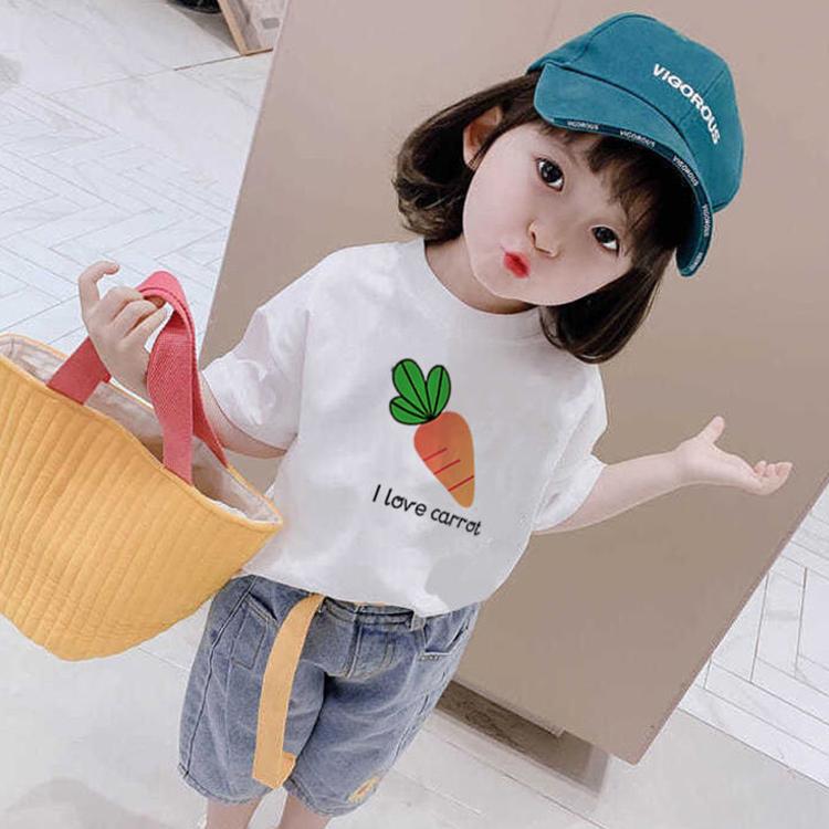 Summer Kids Cute Printing T Shirts Short Sleeve Tops Korean Style O-neck Loose T Shirts for Children Girls Boys