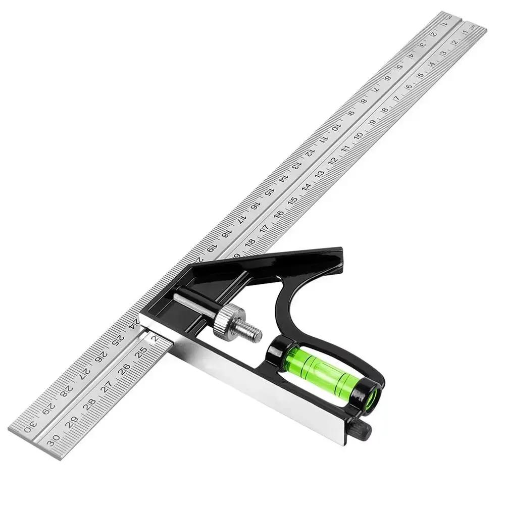 Stainless Steel Angle Square Measuring Tools Durable Aluminium Alloy Angle Measuring Tool 45/90 Degree Angle Precise Angle Ruler