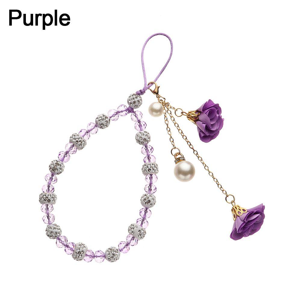 Phone Strap Lanyard Mobile Phone Lanyard Keychain Wrist Rope Anti-lost Lanyard Flower Pendant