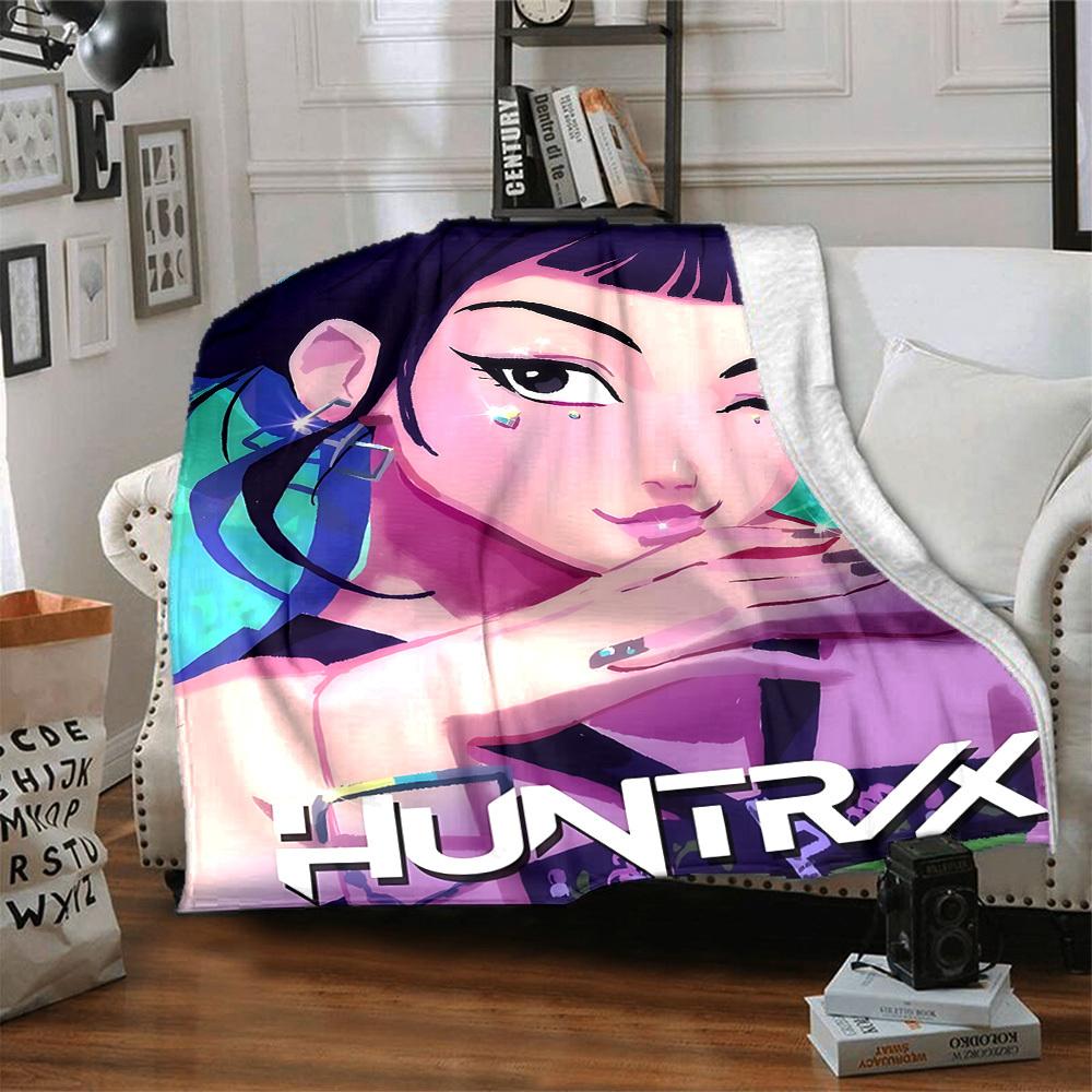 1PC K POP Demon Hunters, Huntrix Blanket, Throw For Sofa, Bed, Travel, Camping, Livingroom,