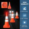 Foldable Design LED Light Reflective Cone Orange Color Telescopic Folding Cone  Traffic Facilities