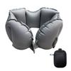 Inflatable Neck Pillow for Travel Office Rest With Air Pumps Storage Box Double Sideds Fabric TPU Materials