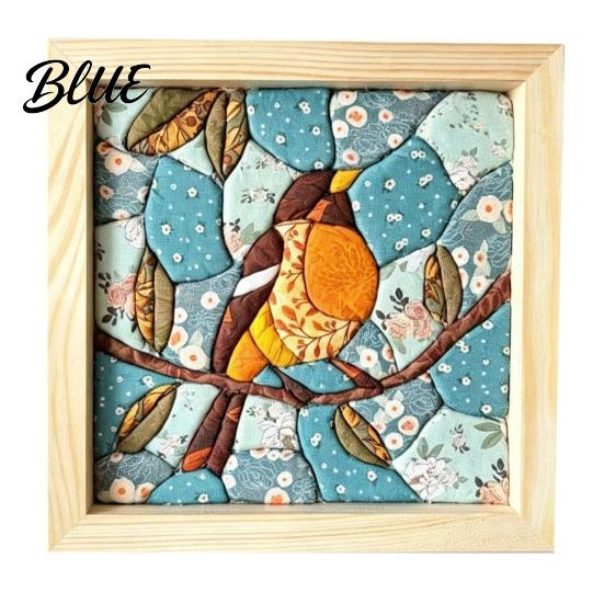 No Sew Quilt Art No-Sew Japanese Fabric Kit DIY Mosaic Kits for Adults Beginners Quilted Wall Collage Craft with Frame & Tools Kits Gifts