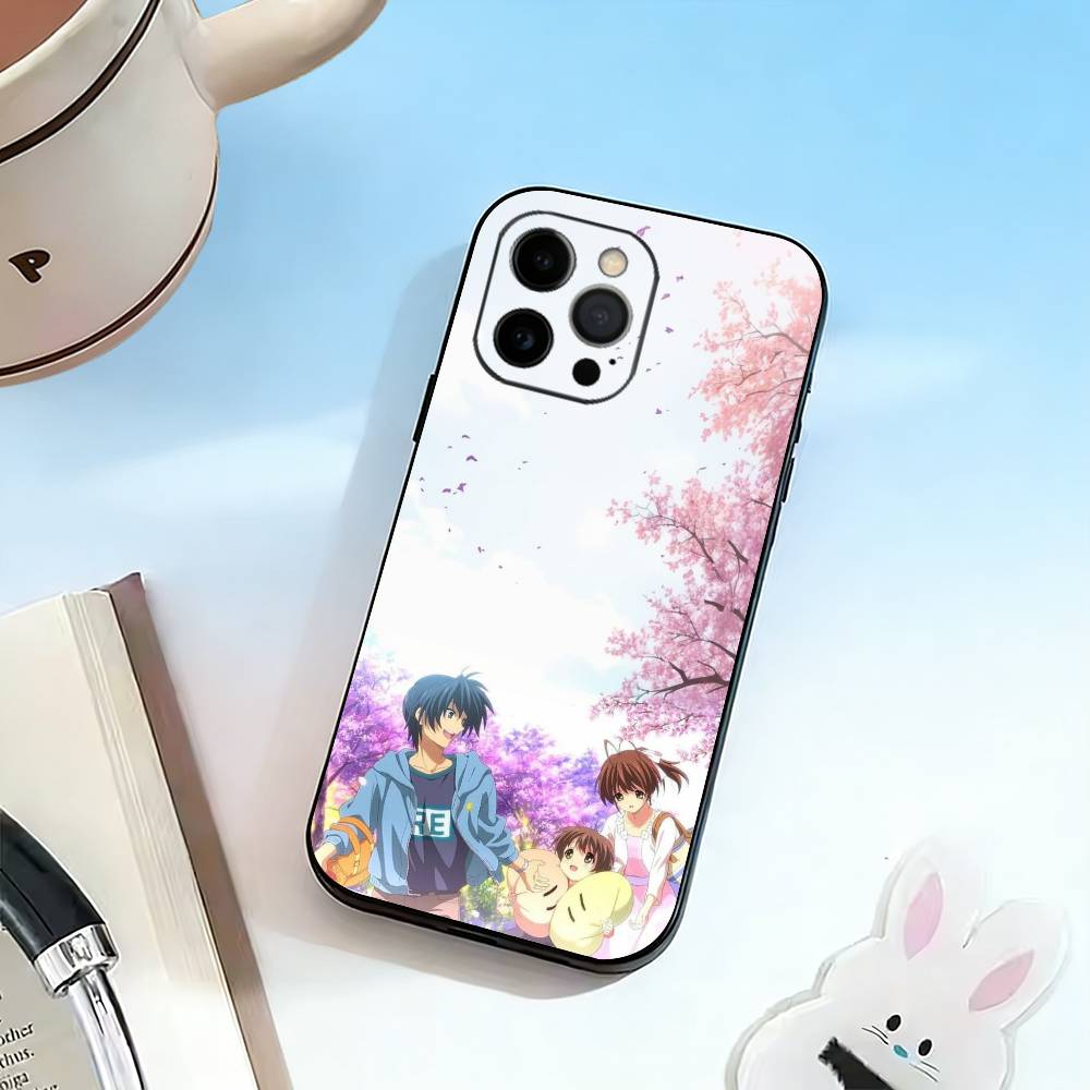 C-Clannad Anime Healing  Phone Case For iPhone 17, 16,15,14,13,12,11 Plus,Pro Max, Others Soft Black Cover