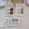 2pcs Retro Fashion Hair Clip for Kids Girl Kawaii Hair Pin Embroidery Sweet Strawberry Bang Side Clip Cute Hair Accessories
